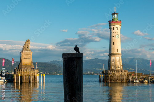 Harbour entrance from the island of Lindau in Lake Constance