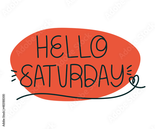 lettering of hello saturday