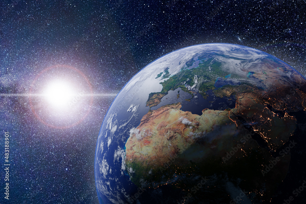 Naklejka premium image of the earth seen from space. 3d render.