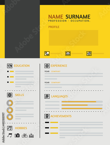 yellow professional curriculum