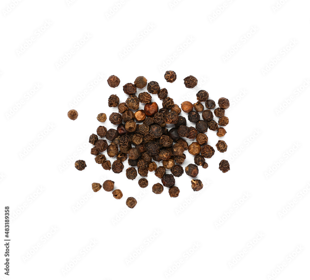 Heap of black peppercorns isolated Heap of black peppercorns isolated