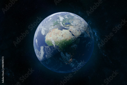 image of the earth seen from space. 3d render.