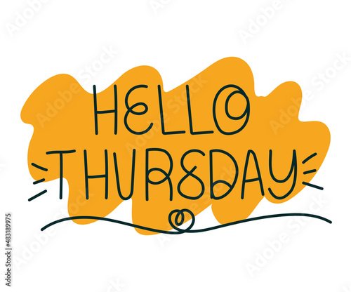 lettering of hello thursday
