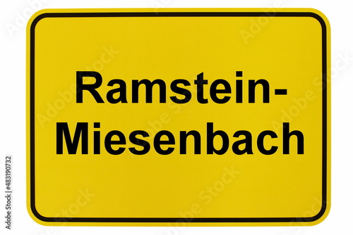 Illustration eines Ortsschildes der Stadt Ramstein-Miesenbach photo