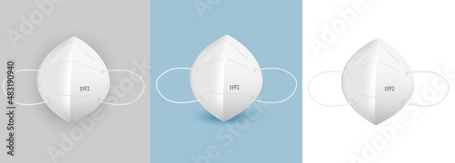 Face mask realistic icon.Vector isolated on white.3d mask for the face.