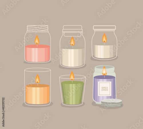 six candles set