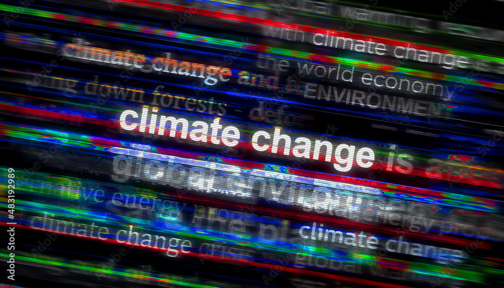 Headline titles media with Climate Change global warming 3d illustration Headline titles media with Climate Change global warming 3d illustration