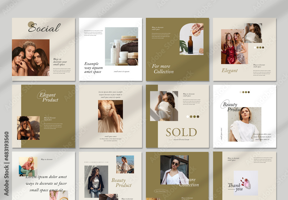 Social Media Post Layout Stock Template | Adobe Stock