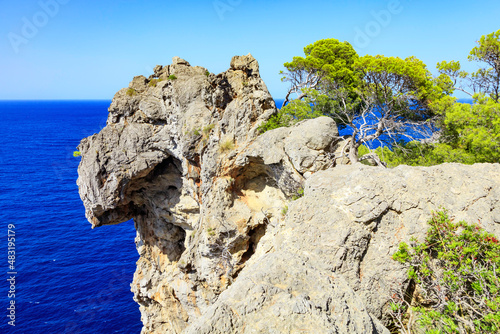 Obraz na płótnie Wild cliffs in Mallorca near the ruta de Muleda w salonie
