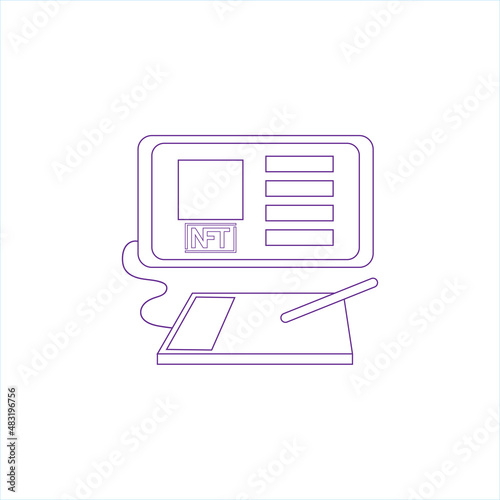 Isolated NFT icon Digital transaction concept Vector illustration