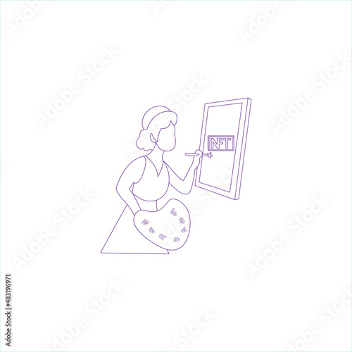 Isolated NFT icon Digital transaction concept Vector illustration