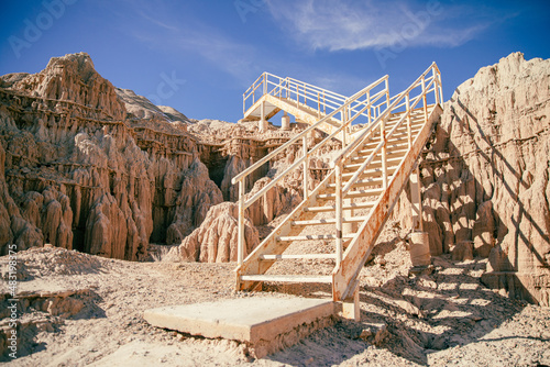 Cathedral Gorge State Park. Stairs in the desert. 