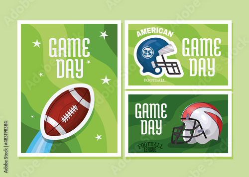 three american football posters