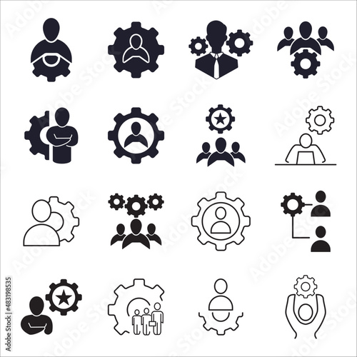 Management icons  symbol vector elements for infographic web