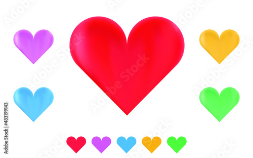 Heart for Valentine's day filled with small colorful hearts and dots. Valentine elements.