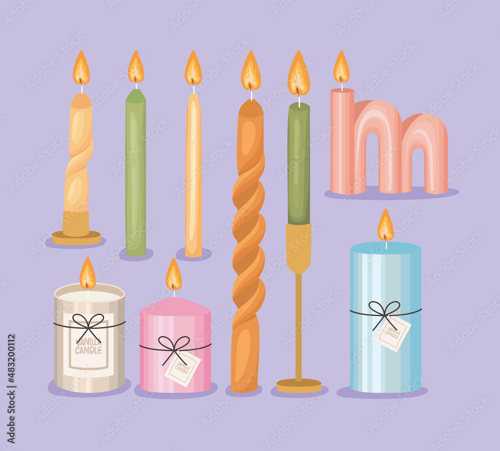 candle icons set candle icons set