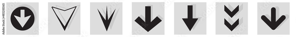 Arrow icon set isolated on background. Arrows vector collection. Different arrow icons in flat style. Creative arrows template for web site, app, graphic design, ui and logo. Arrow vector symbol