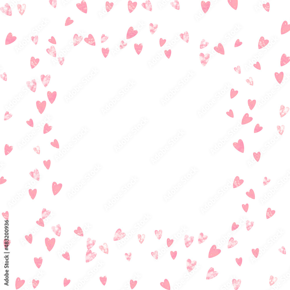 Valentine Template. Handdrawn Particle. Rose Hand