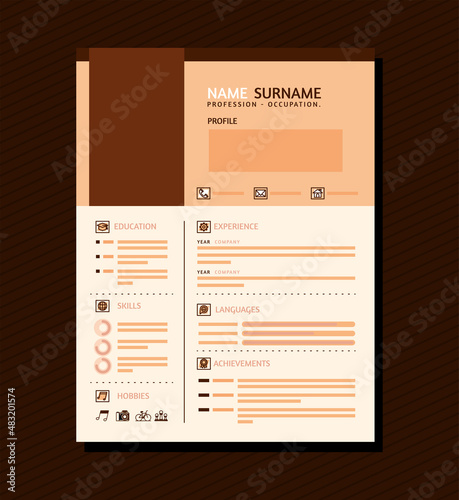 orange curriculum vitae