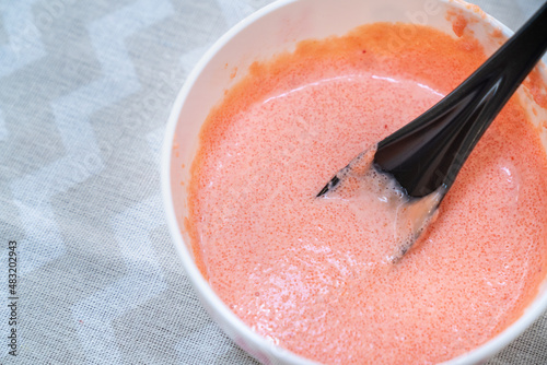 たらこパスタのソースの写真。料理のイメージ。