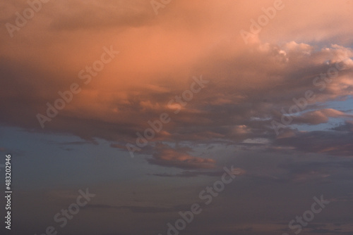 landscape light soft panorama sunset sky background with pink clouds beautiful sunset