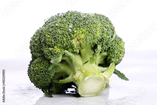 Fresh broccoli on white background