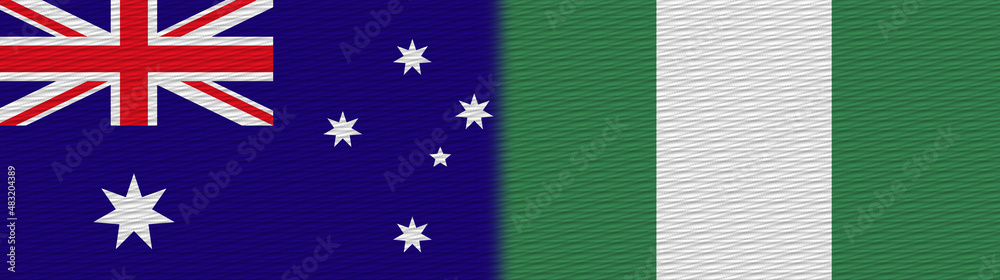Nigeria and Australia Fabric Texture Flag – 3D Illustration Nigeria and Australia Fabric Texture Flag – 3D Illustration