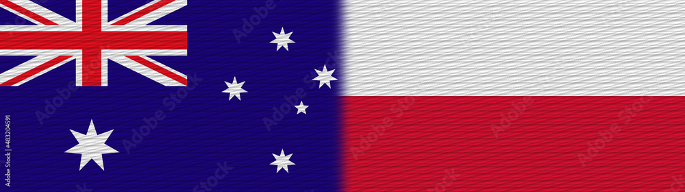 Poland and Australia Fabric Texture Flag – 3D Illustration Poland and Australia Fabric Texture Flag – 3D Illustration
