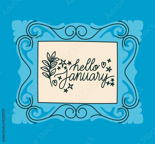 frame of hello january