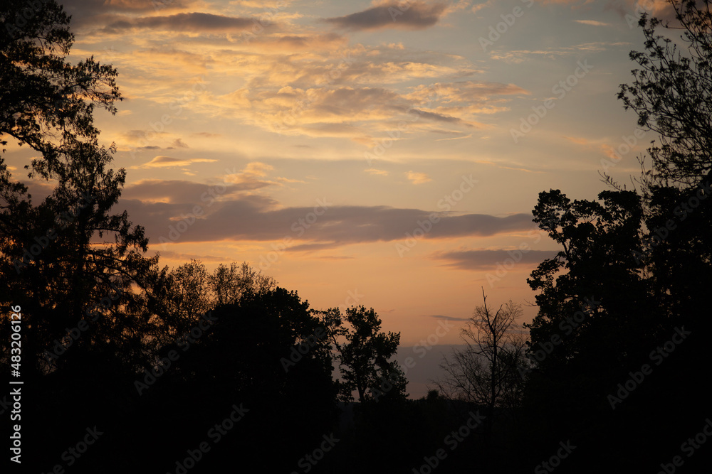 sunset over the river