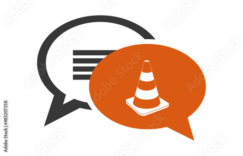Logo cône de chantier.