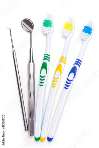 Toothbrushes on the table