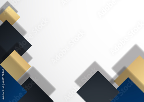Free Download Blue gold abstract background modern minimalist for certificate and presentation design. Suit for business, corporate, institution, party, festive, seminar, and talks. - GFXLoad
