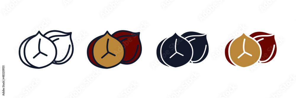 Chestnut icon symbol template for graphic and web design collection logo vector illustration