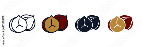 Chestnut icon symbol template for graphic and web design collection logo vector illustration