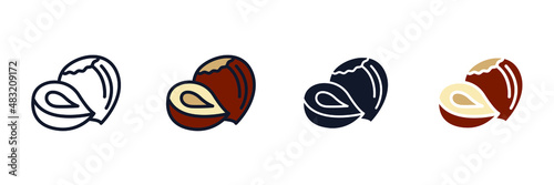 Hazelnut icon symbol template for graphic and web design collection logo vector illustration