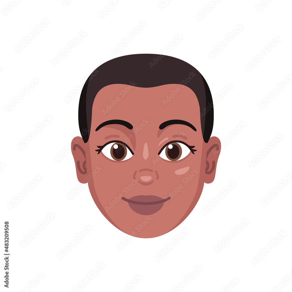 Isolated colored avatar of an afroamerican girl Isolated colored avatar of an afroamerican girl
