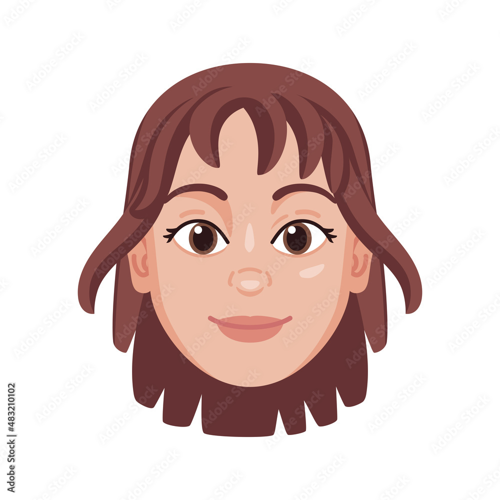 Isolated colored avatar of a girl Isolated colored avatar of a girl