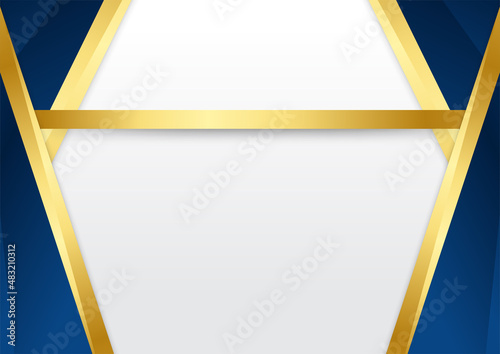 Blue gold abstract background modern minimalist for certificate and presentation design. Suit for business, corporate, institution, party, festive, seminar, and talks.