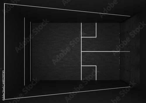 Squash court - sport - black and white