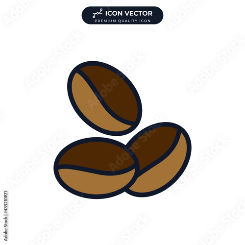 Coffee beans icon symbol template for graphic and web design collection logo vector illustration