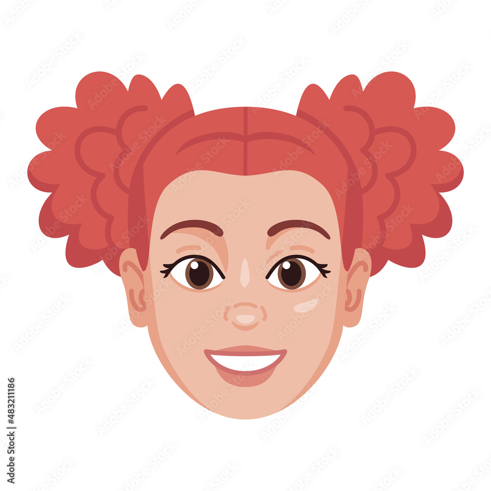 Isolated colored avatar of a girl