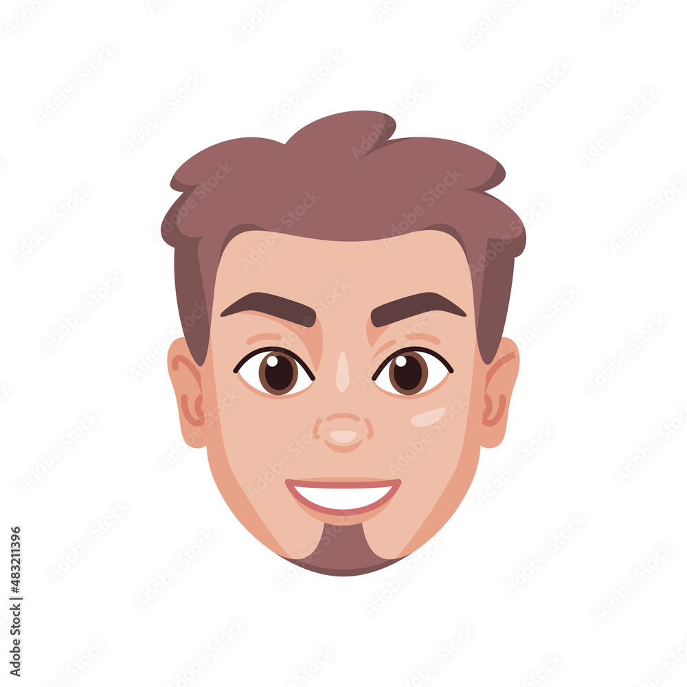 Isolated colored avatar of a man with a beard Isolated colored avatar of a man with a beard