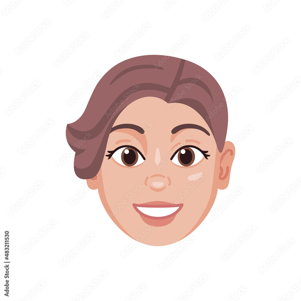 Isolated colored avatar of a girl Isolated colored avatar of a girl