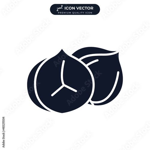 Chestnut icon symbol template for graphic and web design collection logo vector illustration