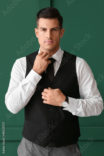 Gentleman in stylish formal...