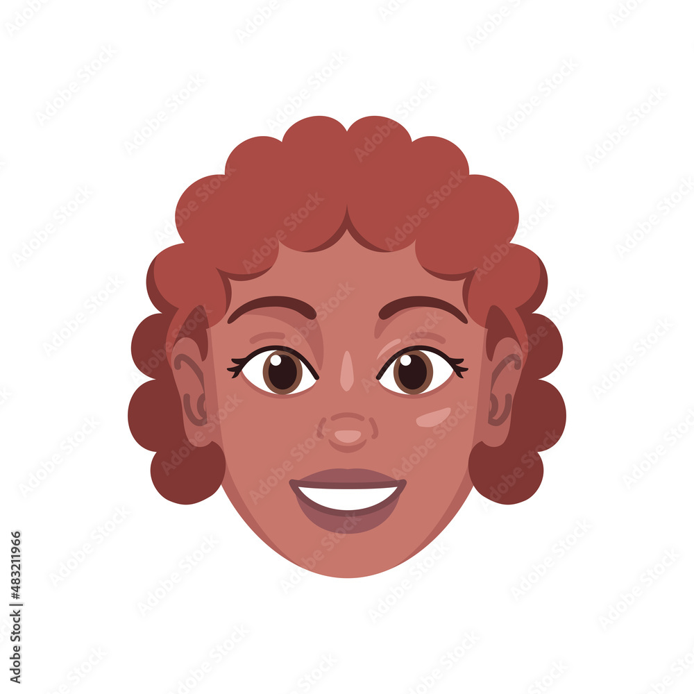Isolated colored avatar of an afroamerican girl