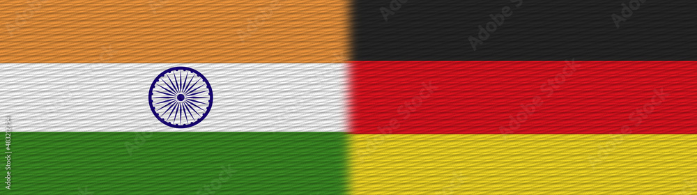 Germany and India Fabric Texture Flag – 3D Illustration Germany and India Fabric Texture Flag – 3D Illustration