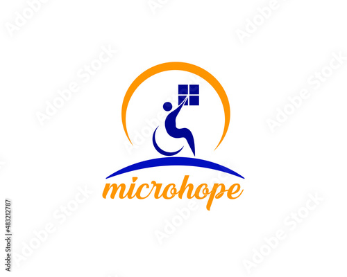 Modern Passionate Disability People Support  Logo template, fully vector and customized logo design
