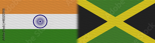 Jamaica and India Fabric Texture Flag – 3D Illustration
